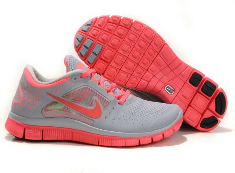 Nike Free Run Womens Shoes 5.0 Breathable Gray Red